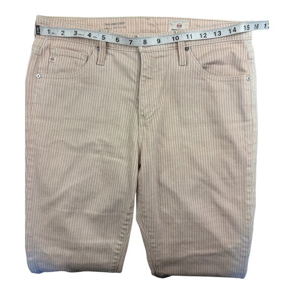 AG Adriano Goldschmied The Jodi Crop High Rise Slim Flare Jeans 27R Tan Striped - Picture 5 of 11